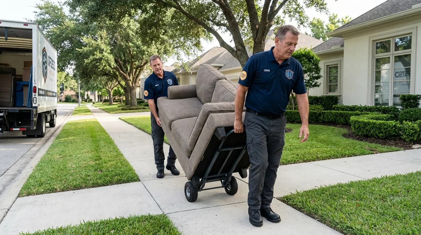 Local residential moving crew loading furniture in Fairhope, PA